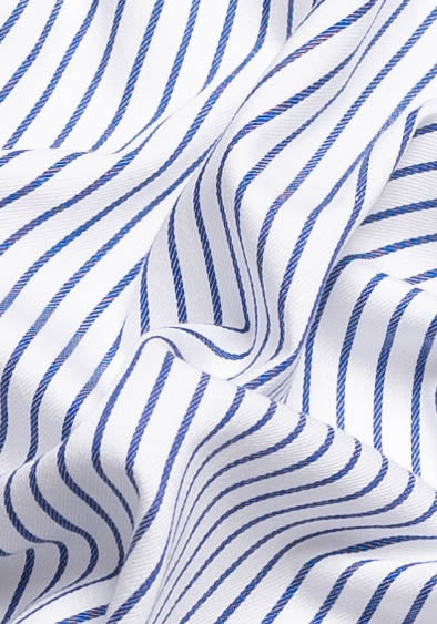 Navy Blue Twill Pencil-Stripes
