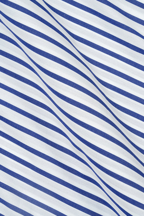 Navy Pima Cotton Wide Stripes 