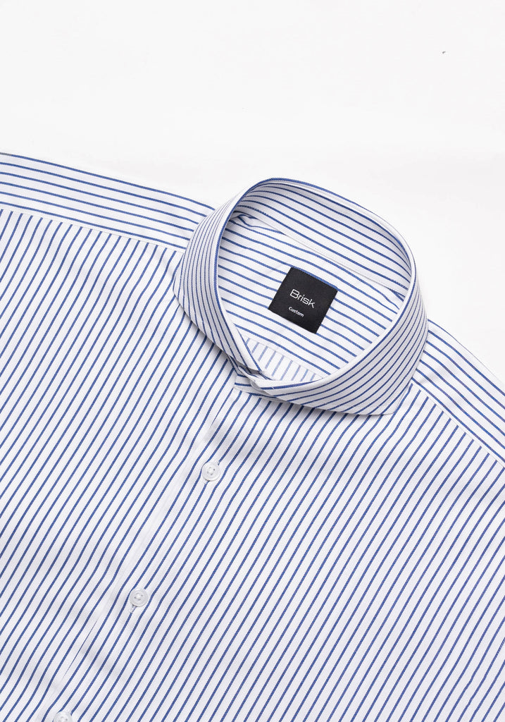 Navy Twill Pencil Stripes--Shirt