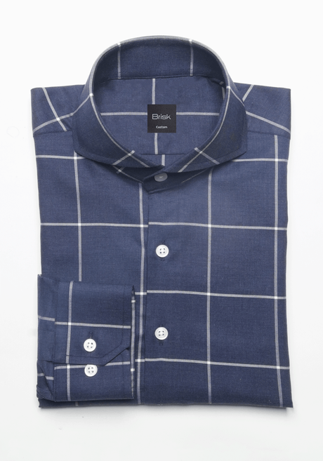 Navy White Boxes-Easy Care Shirt
