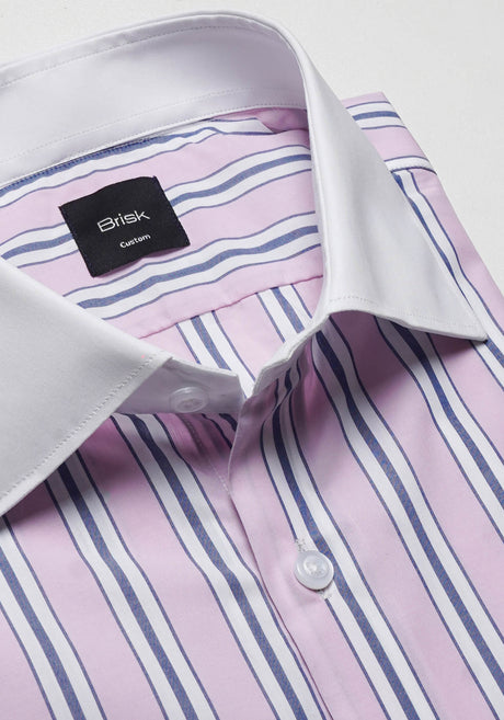 Pastel Pink Blue Track Stripes Shirt-1