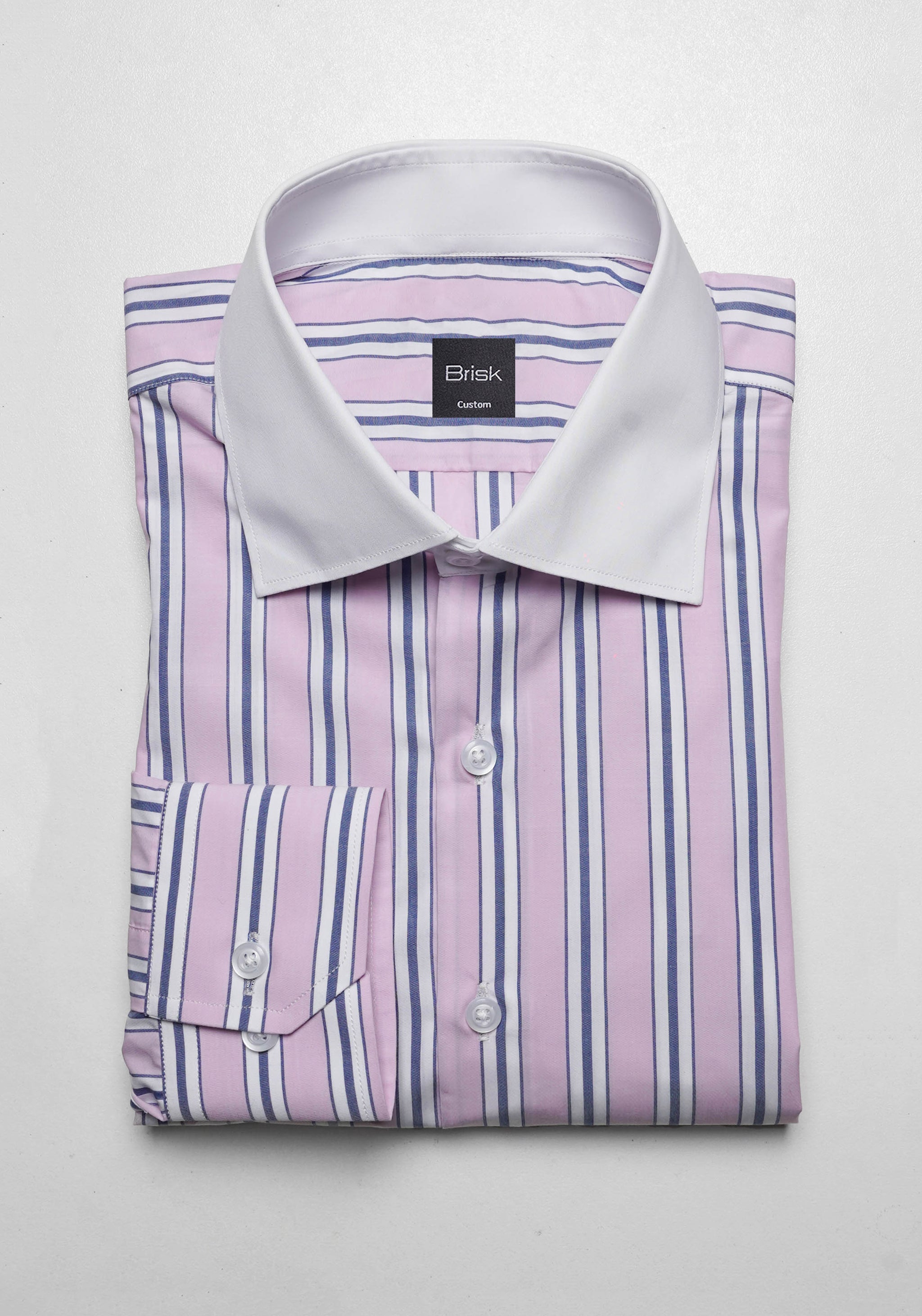 pink and blue dress shirt Color Block Long Sleeve Men Button Up Shirt, Pink Blue Purple Pastel Tone Combo Print Buttoned Male Guys Collared Dress Shirt Chest Pocket XL main image 1