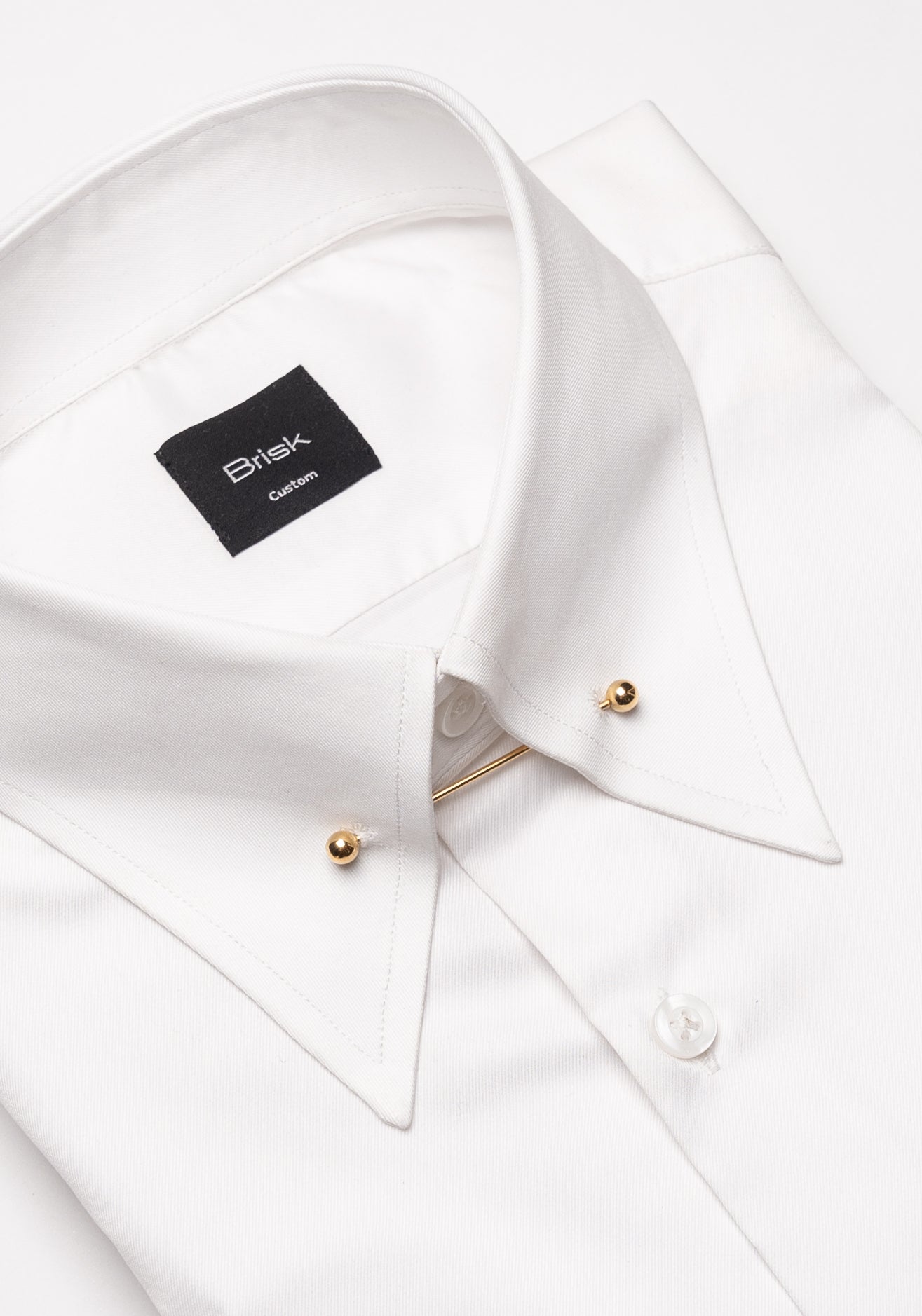 White Classic Golden Pin Collar Shirt 18 / Modern White Classic Golden Pin Collar Shirt 18 / Modern