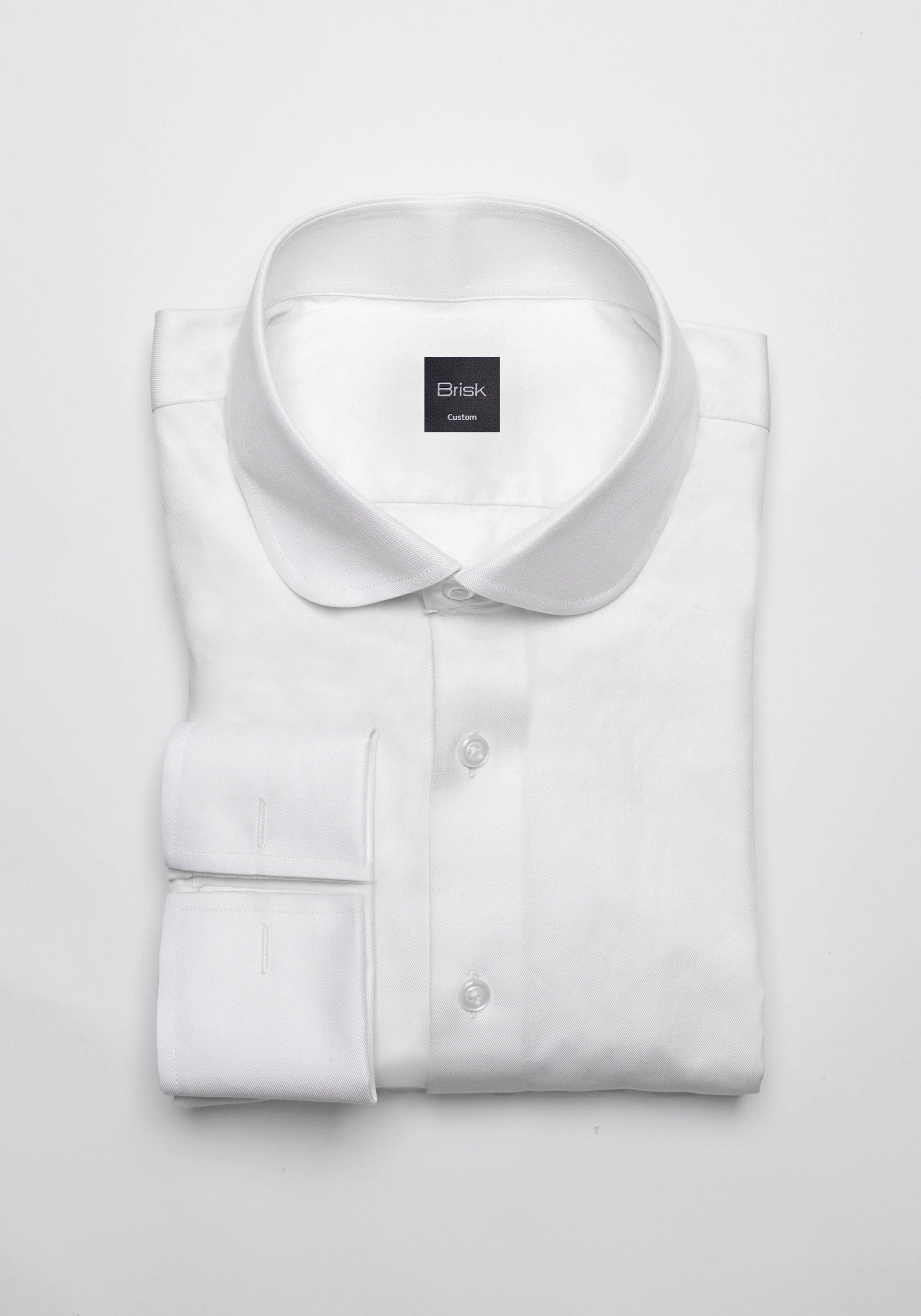 Pearl White Twill Pima Cotton Shirt - Club Collar With French Cuffs – Brisk