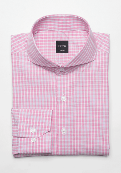 Pink Blue Tartan - Easy Care Shirt
