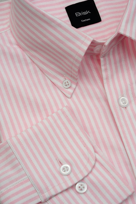 Pink Striped Oxford Two-Ply Shirt-3