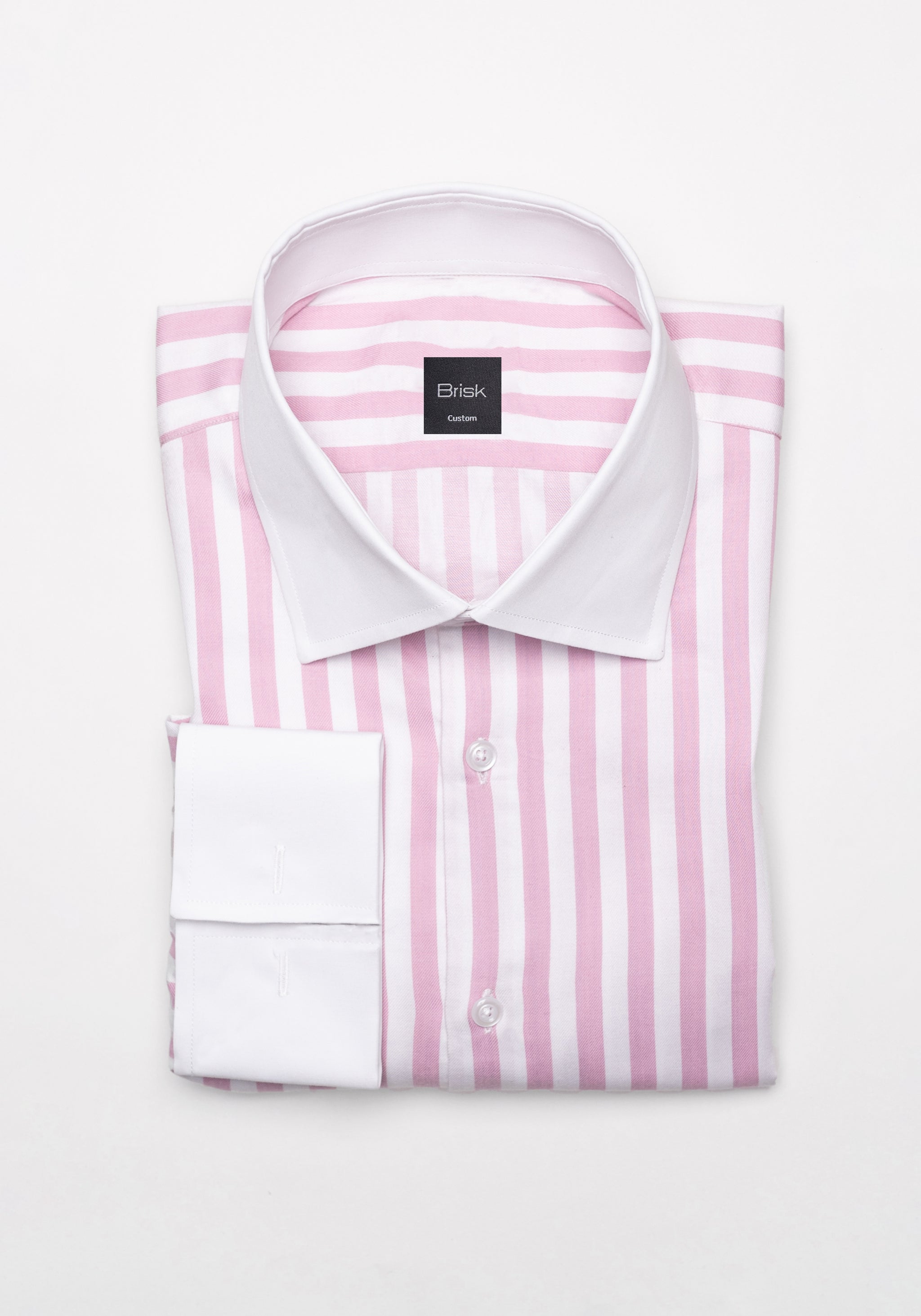 strapless open back dress Pink Twill Bold Stripes Pima Cotton Shirt