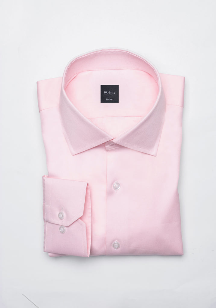 Pink Twill Pima Cotton Shirt - Cutaway Classic Collar