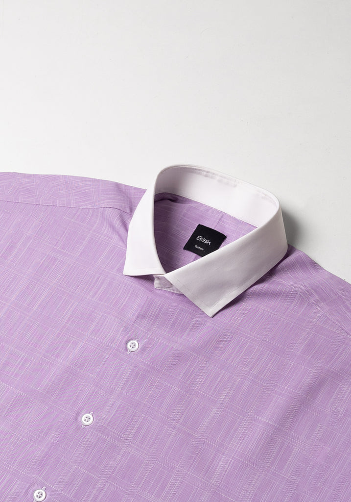 Purple Graphical Dobby Shirt