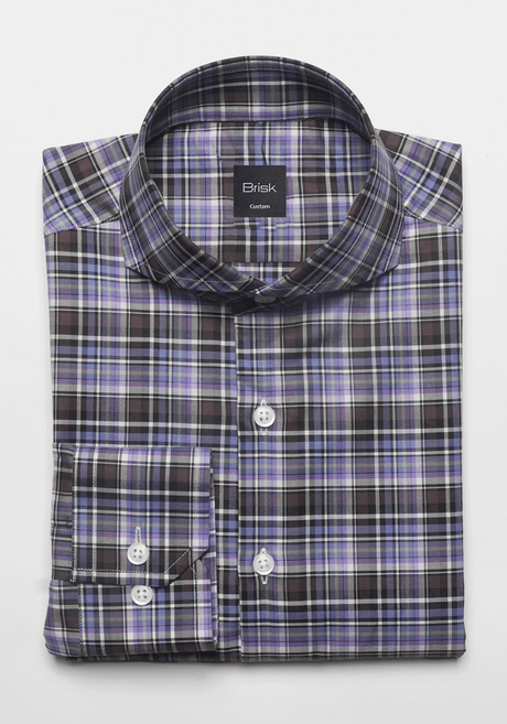 Purple Espresso Plaid Tartan - Easy Care Shirt