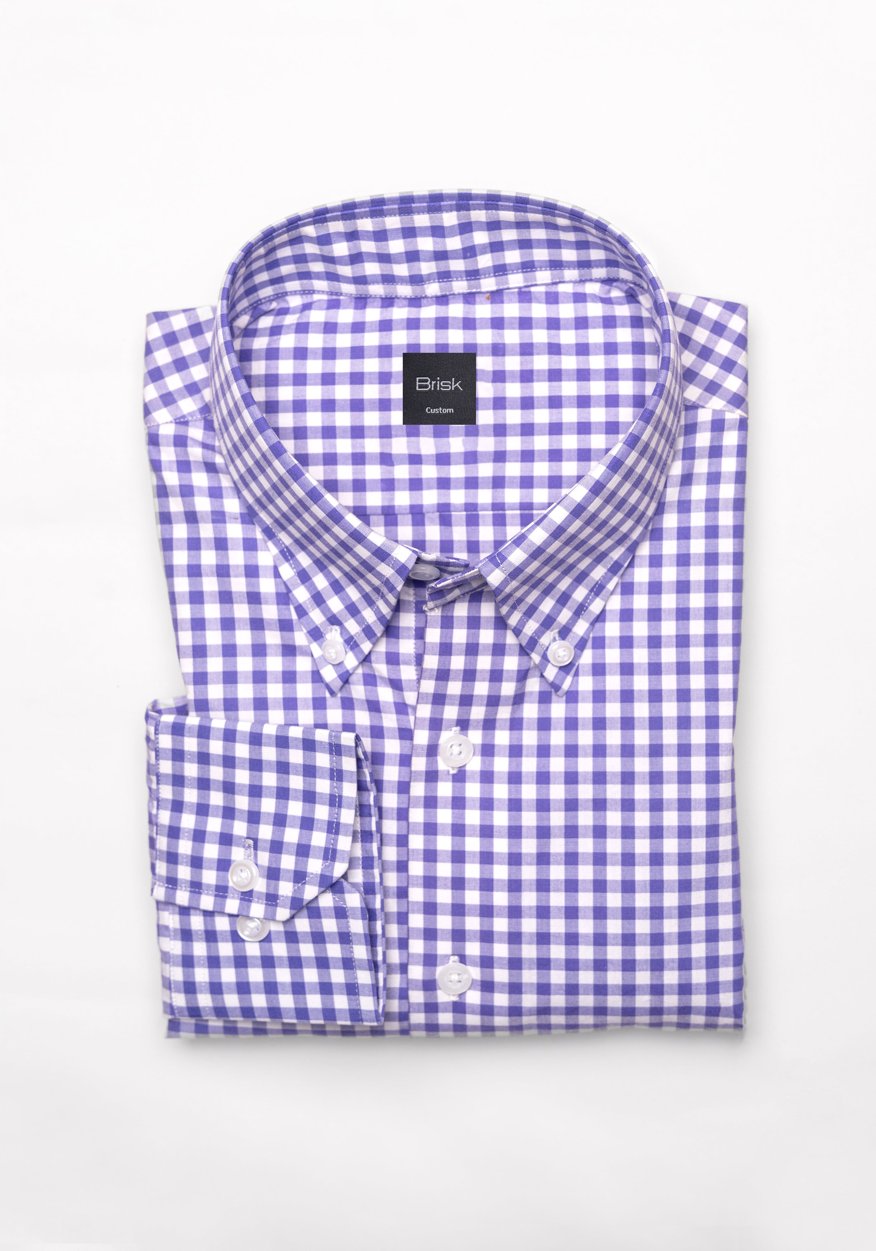 lavender gingham dress shirt Men's Gingham Blue and Lavender Contemporary Dress Shirt, L