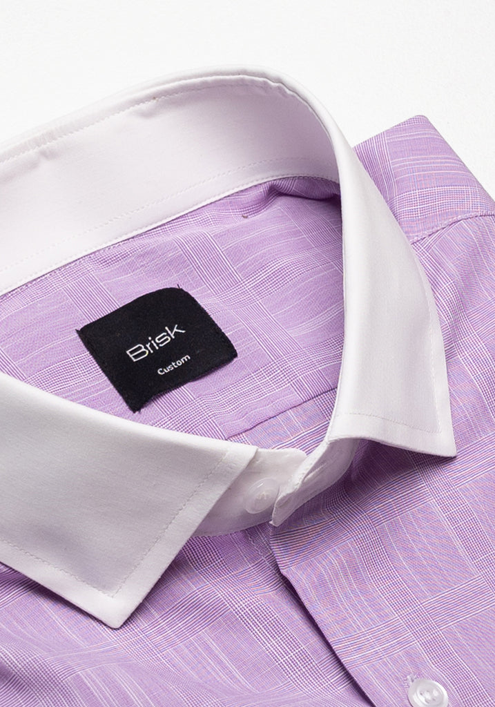 Purple Graphical Dobby Shirt