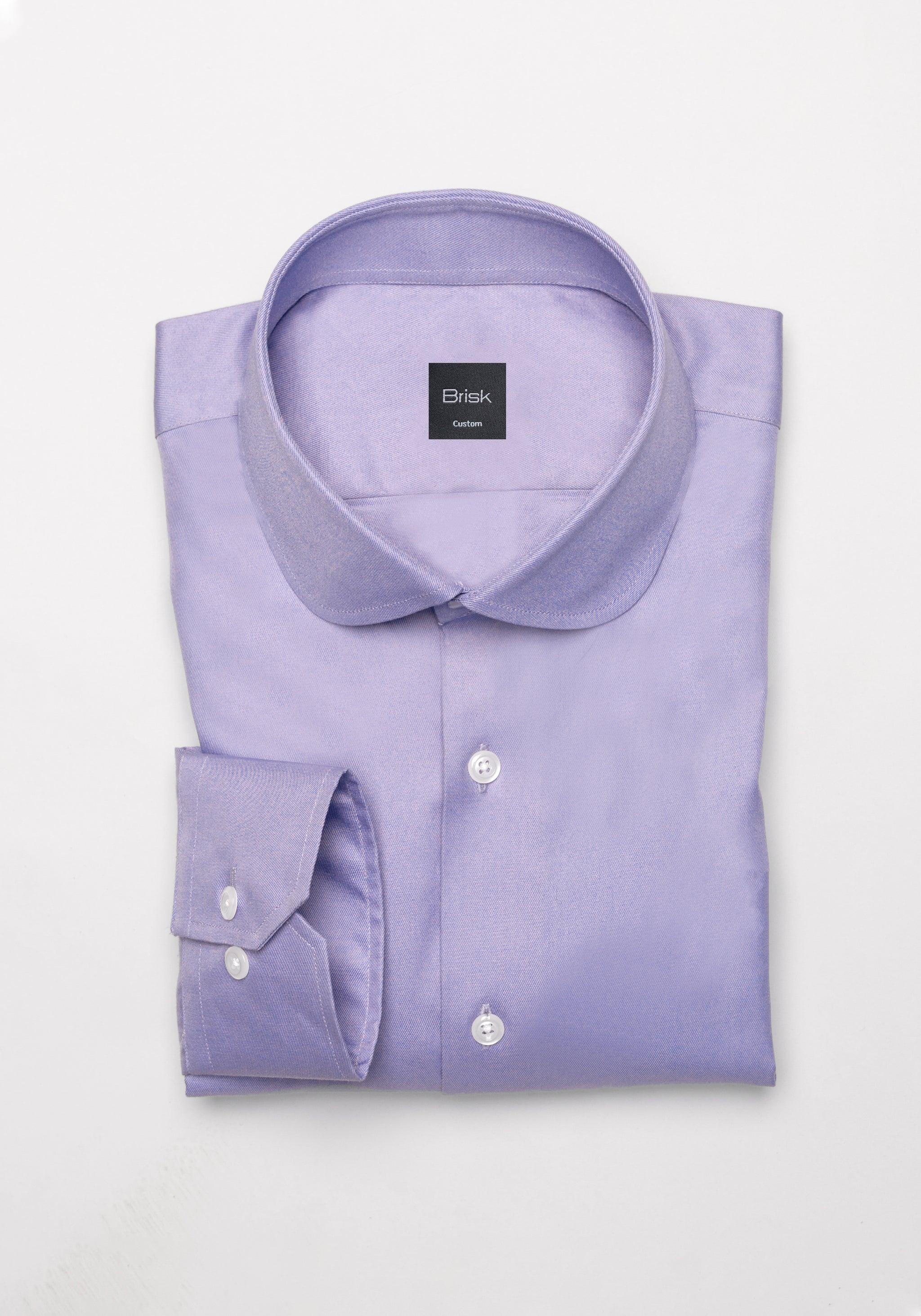 Purple Twill Pima Cotton Shirt - Club Collar – Brisk