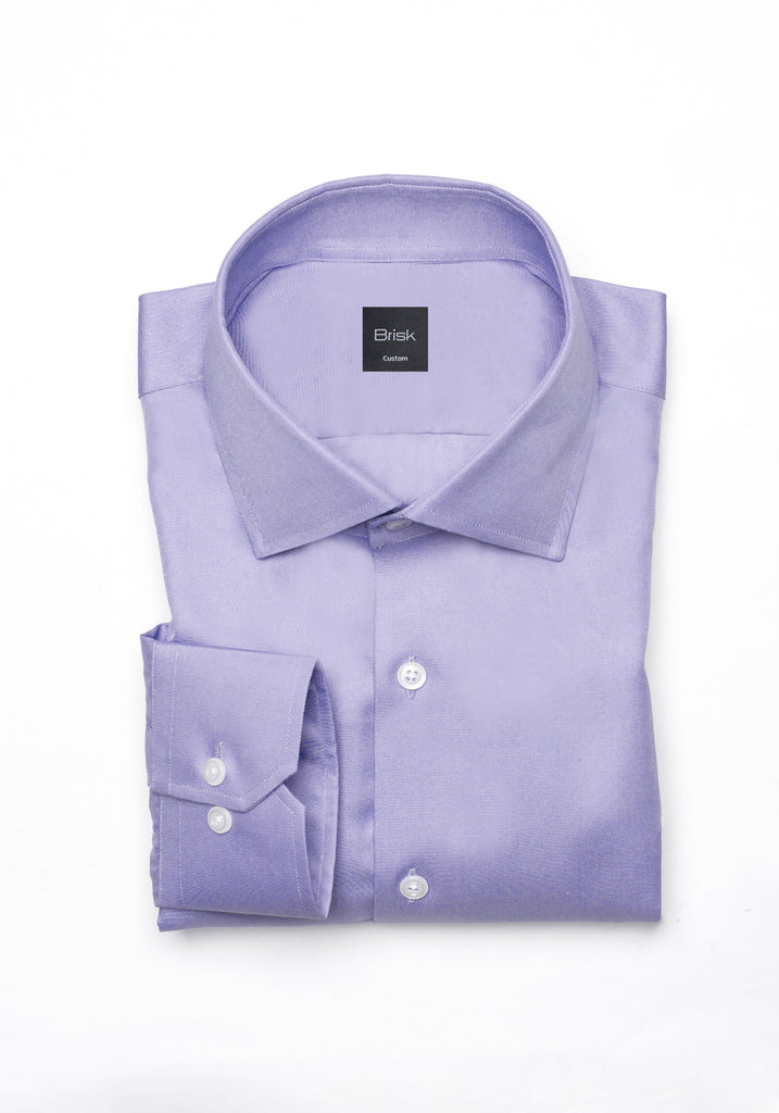 Purple Twill Pima Cotton Shirt - Cutaway Classic Collar