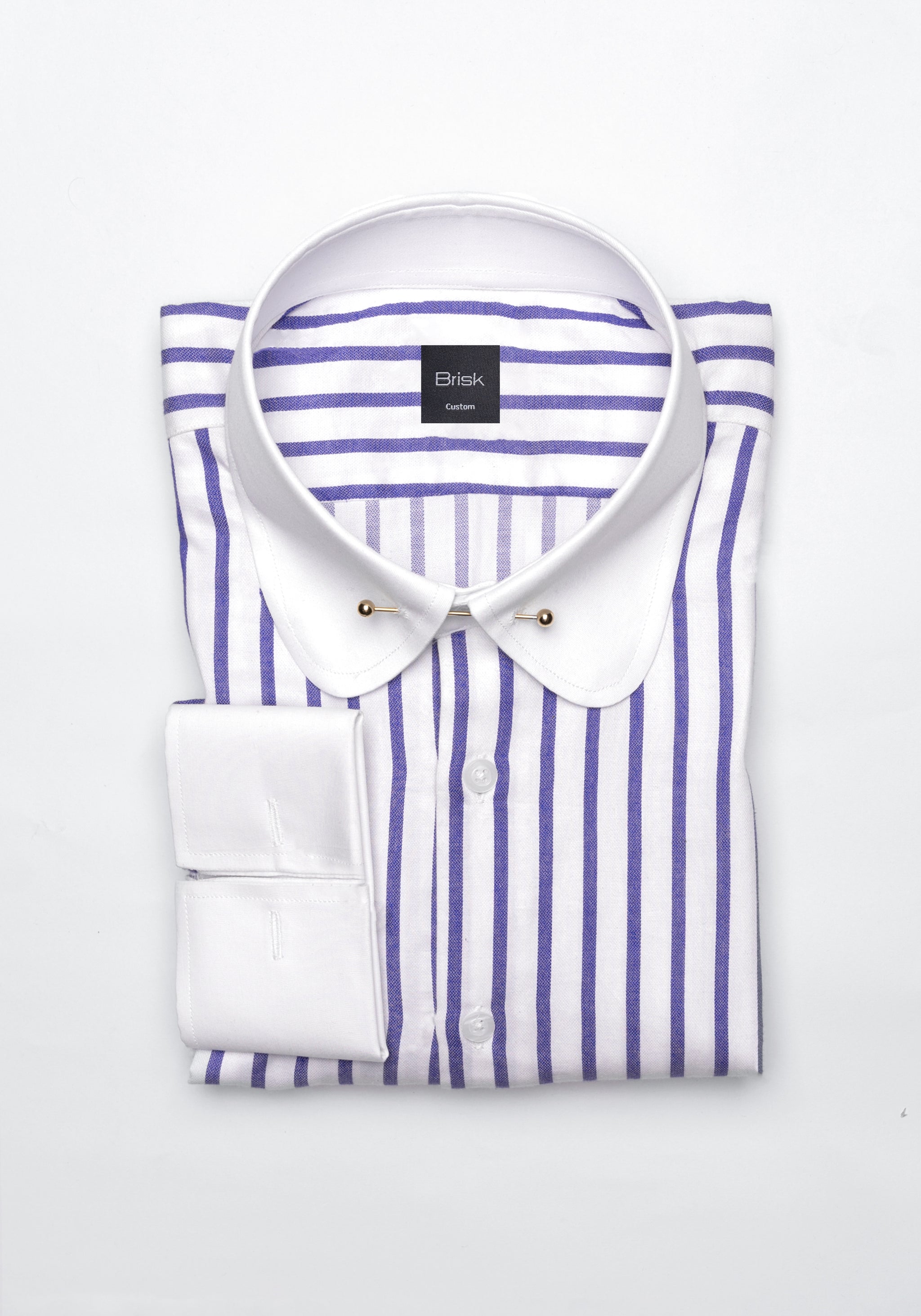 strapless open back dress Purple Wide Stripes Soft Textured Pima Cotton Shirt