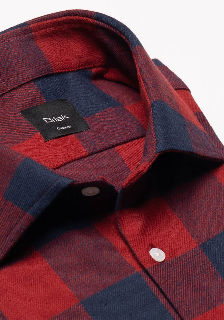 Red Blue Bold Boxes Heavy Flannel Shirt-1