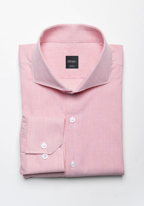 Red Pinstripes Seersucker Shirt