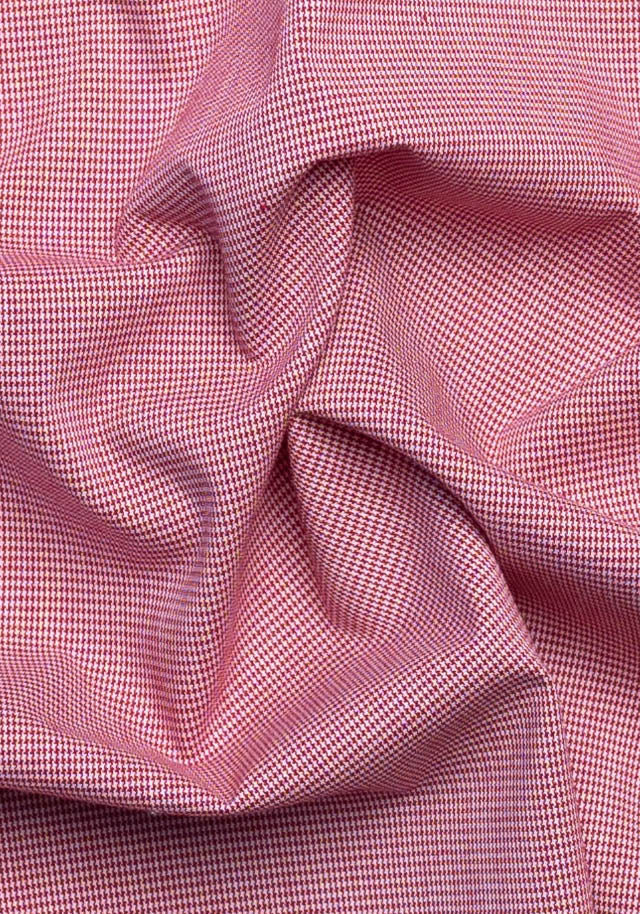 Red Poly Stretch Micro Houndstooth