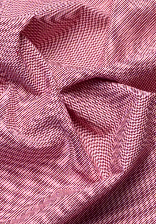 Red Poly Stretch Micro Houndstooth