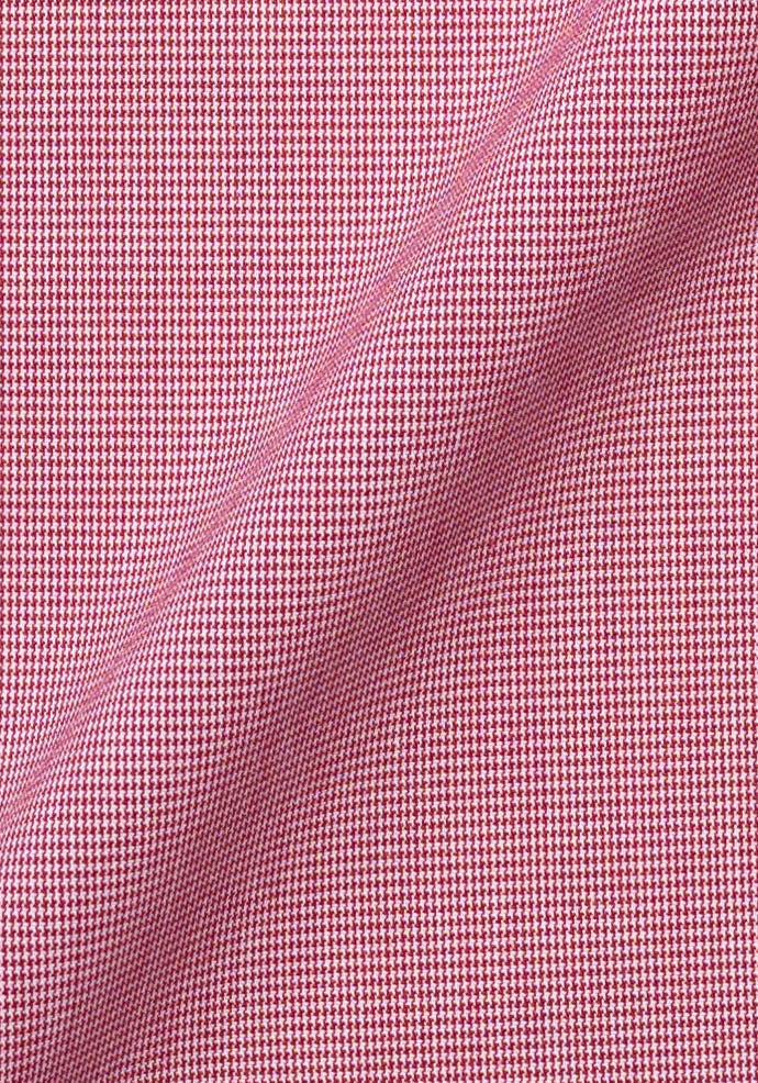 Red Poly Stretch Micro Houndstooth