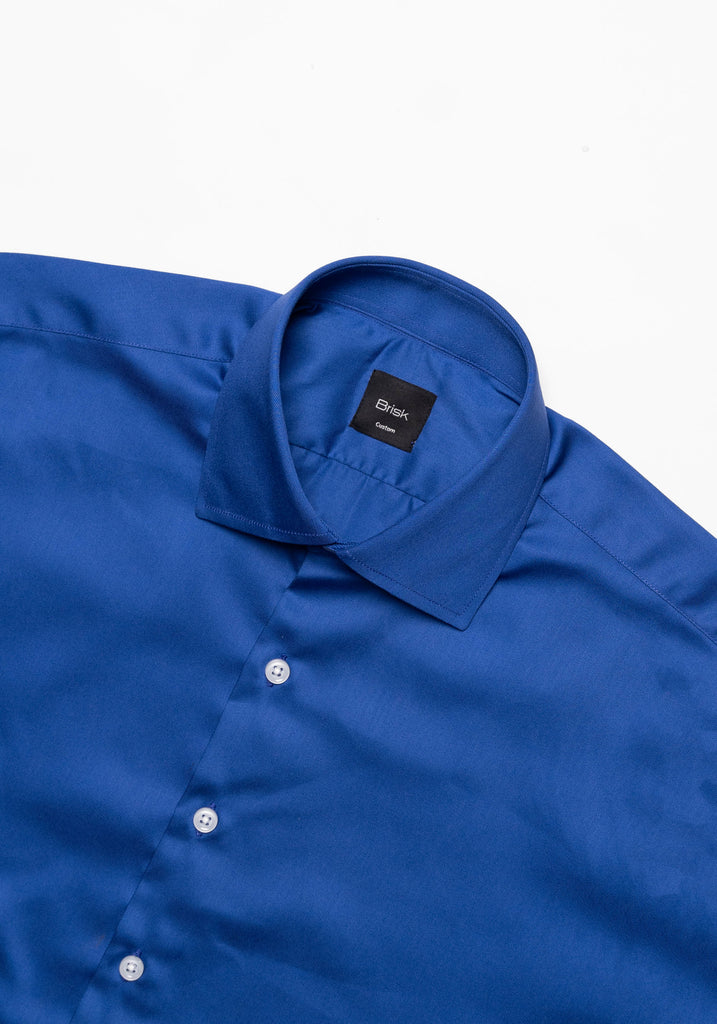Royal Blue Non-Iron Gloss Twill Shirt-2
