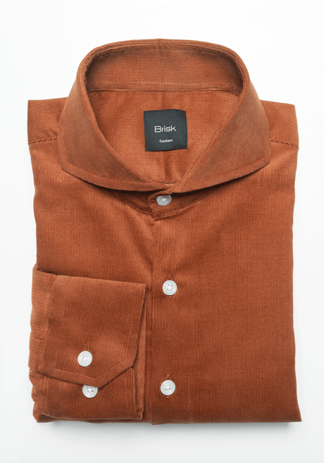 Rust Fine Wale Corduroy Shirt