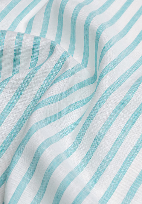 Sea Green Cotton Linen Stripes