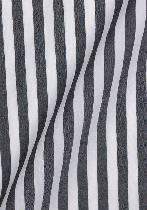 Charcoal Grey Performance Stretch Bengal Stripes - Wrinkle Resistant