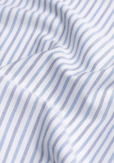 Dual Blue Oxford Stripes - Wrinkle Resistant