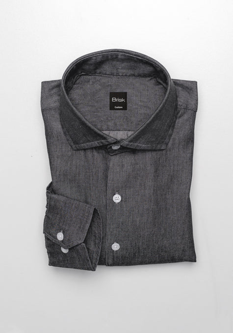 Grey Denim Medium Wash Shirt