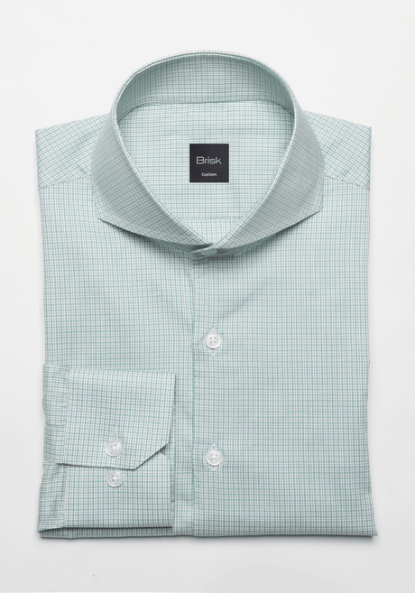 Sage Green Blue Tatersall Check - Easy Care Shirt