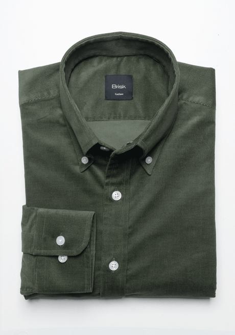 Sage Green Fine Wale Corduroy Shirt