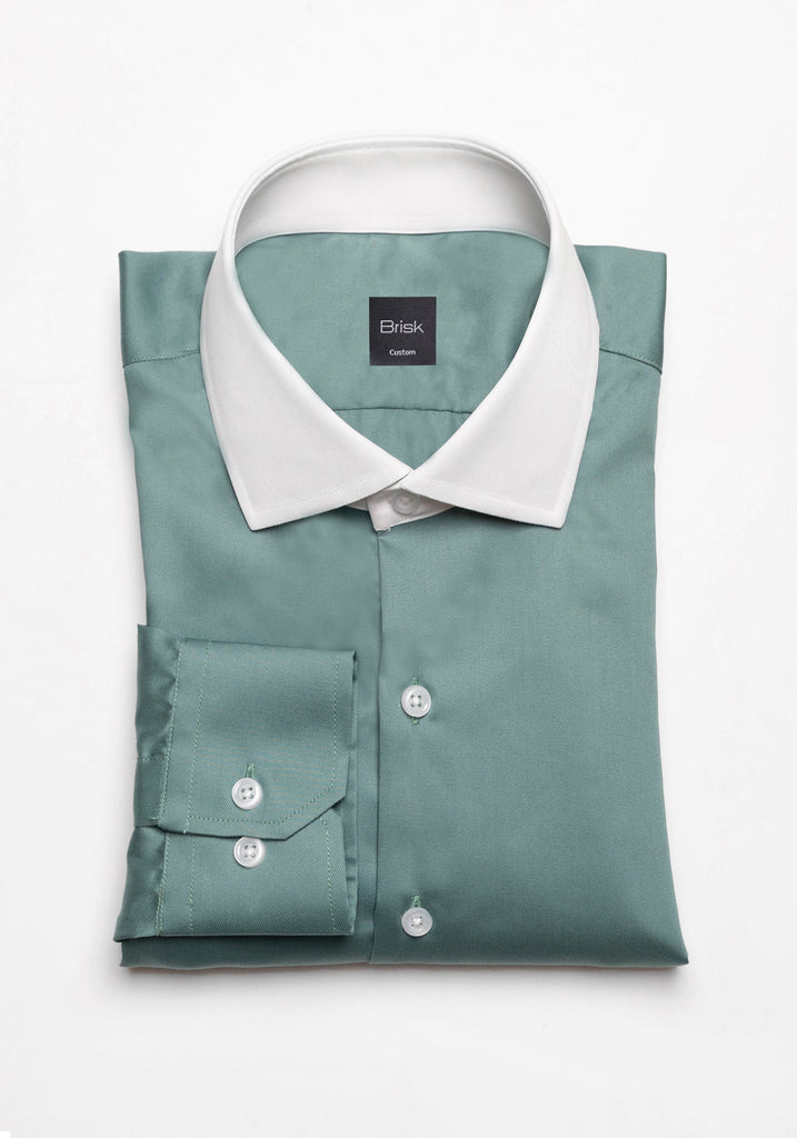Sage Green Non-Iron Gloss Twill Shirt-- 