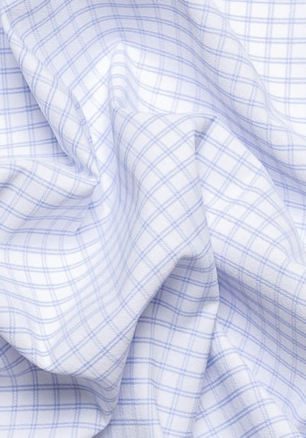 Sky Blue Grid Performance Stretch -- Wrinkle Free