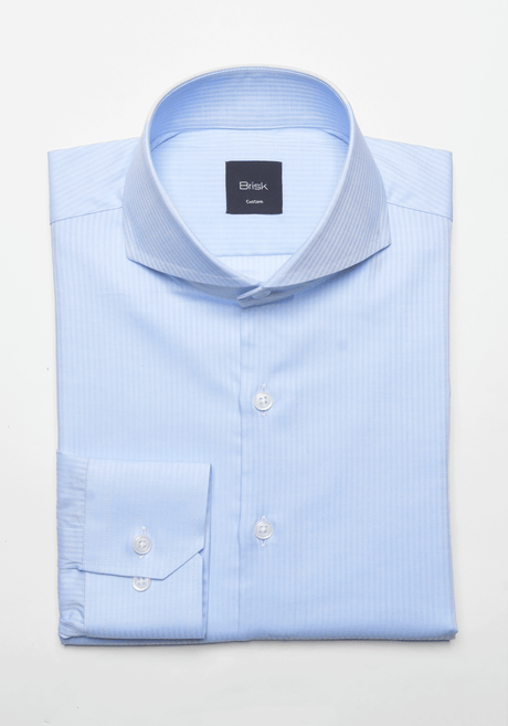 Sky Blue Mini-Herringbone Shirt