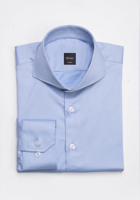 Sky Blue Stretch Sateen Shirt