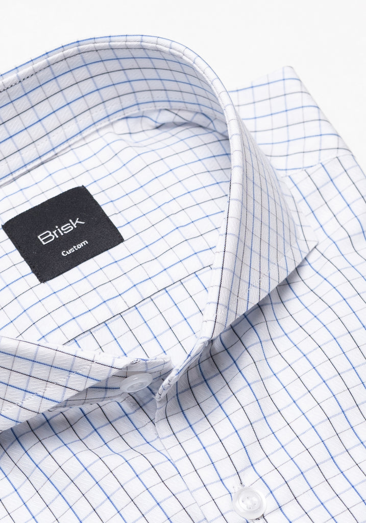 Soft Black Blue Mini Boxes Shirt
