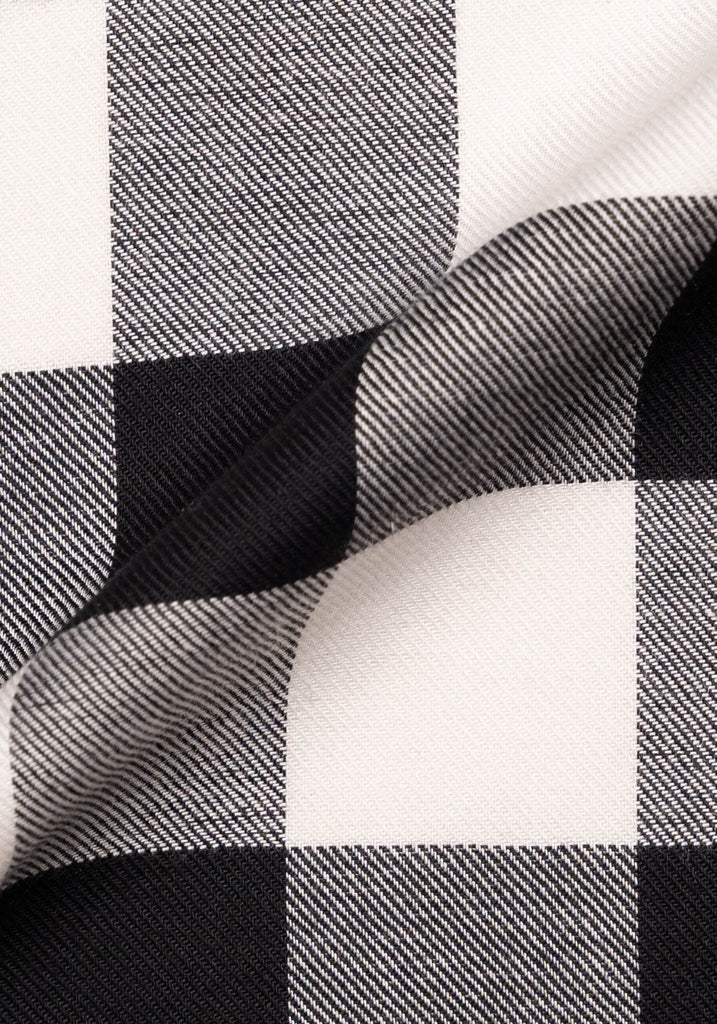 Soft Black Bold Boxed Flannel