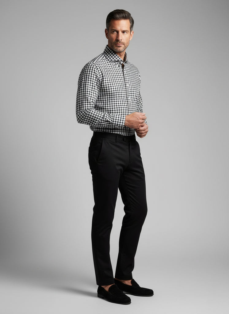 Soft Brushed Black Bold Gingham Shirt