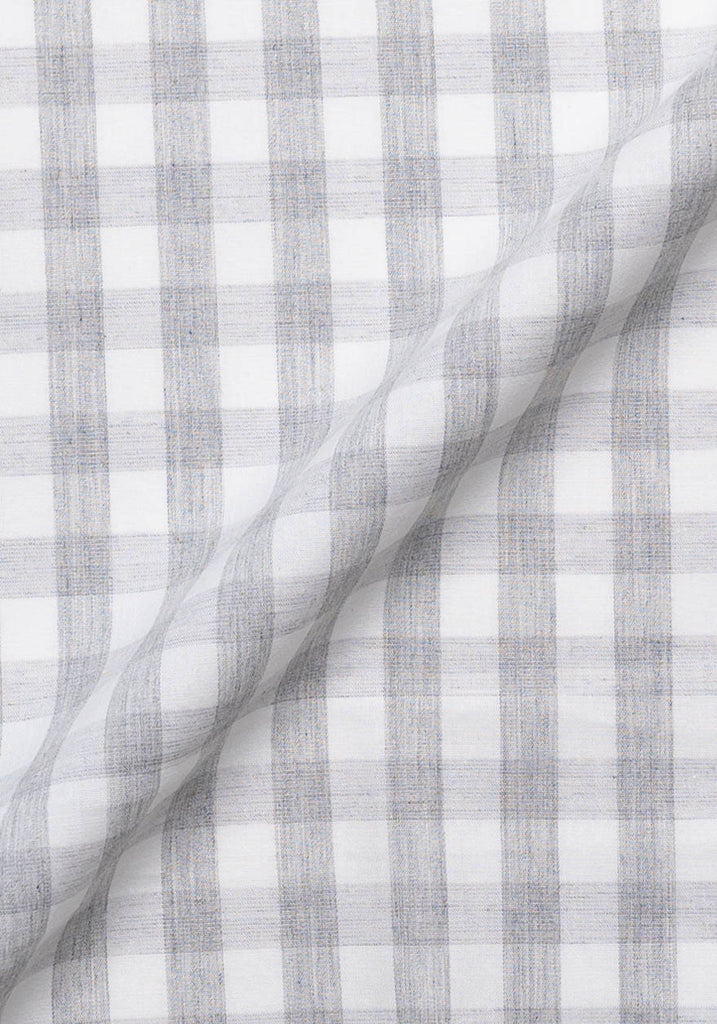 Grey Bold Melange Soft Check Stretch