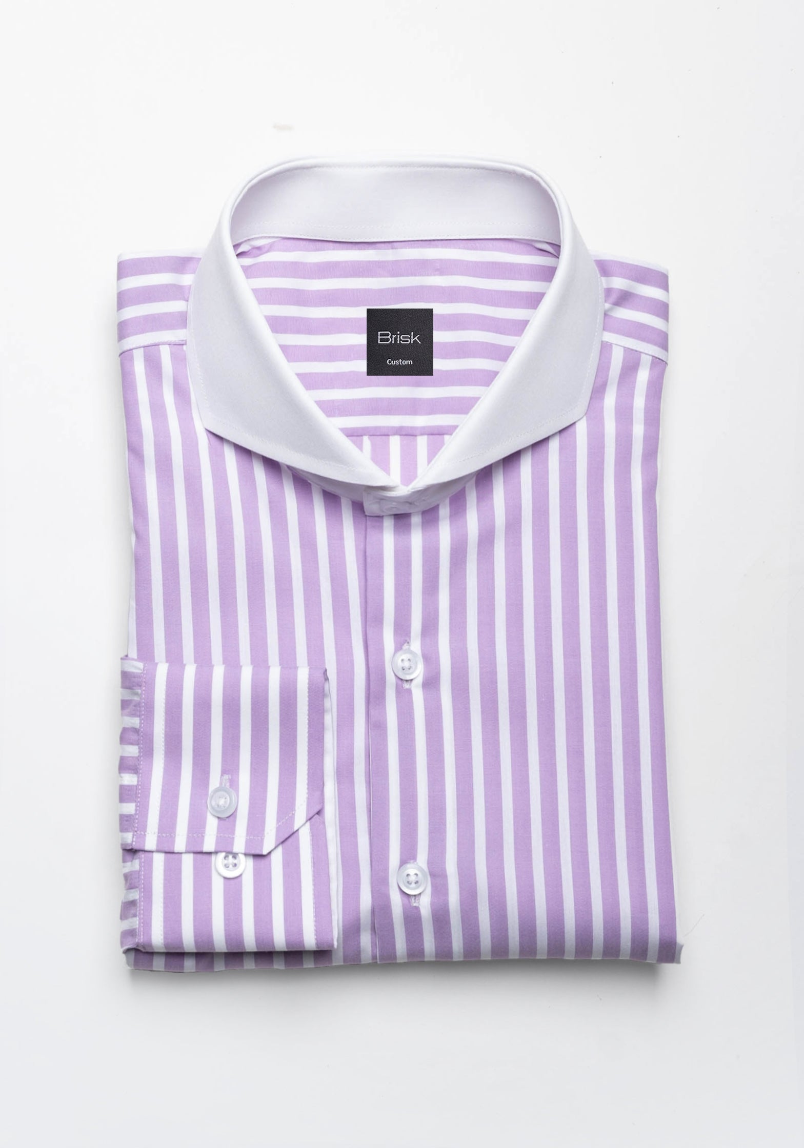 mens lilac dress shirt Ike Behar | Luxury Satin not extra width George Lilac 3 Button Collar