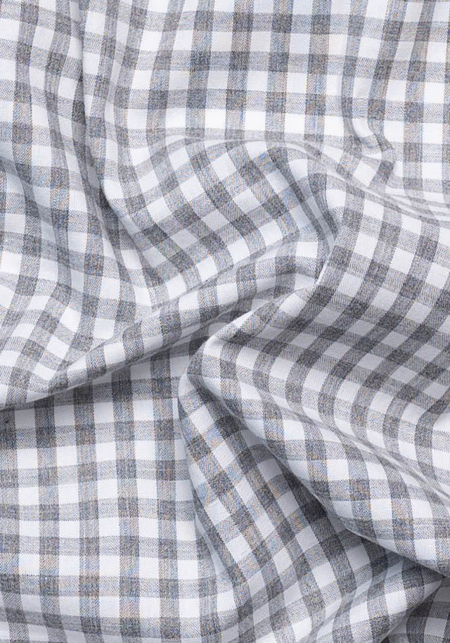 Soft Melange Grey Gingham - Wrinkle Resistant