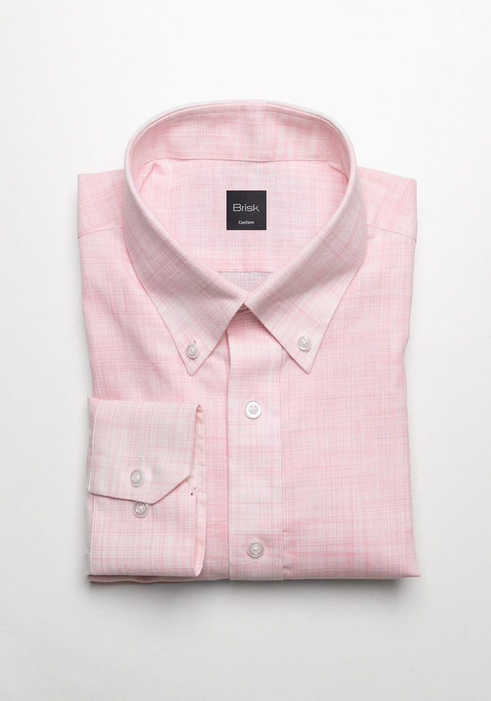 Soft Slubby Pink Cotton Linen Shirt