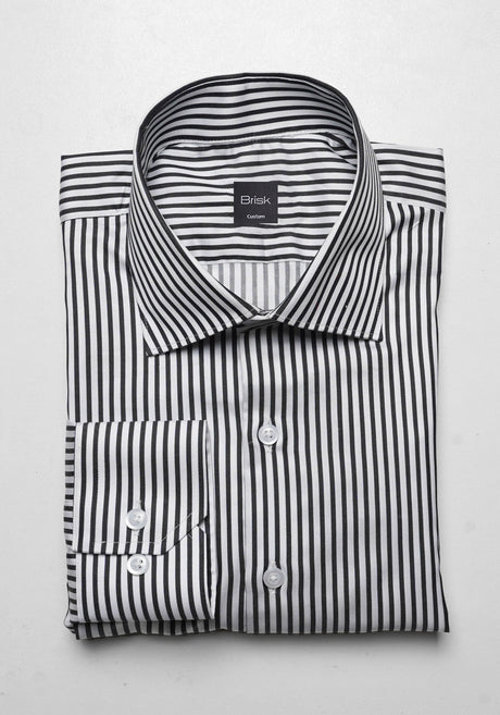 Super Fine Black Stripes Shirt - Wrinkle Free--1