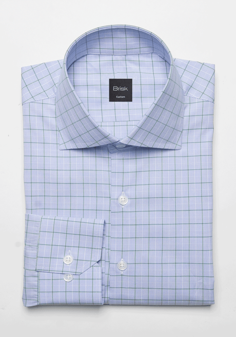 Supima Blue Green Windowpane Shirt