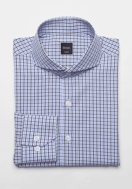 Supima Blue Tatersall Check-Easy Care