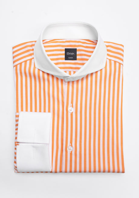 Tangerine Bengal Striped Pima Cotton Shirt - Wrinkle Resistant