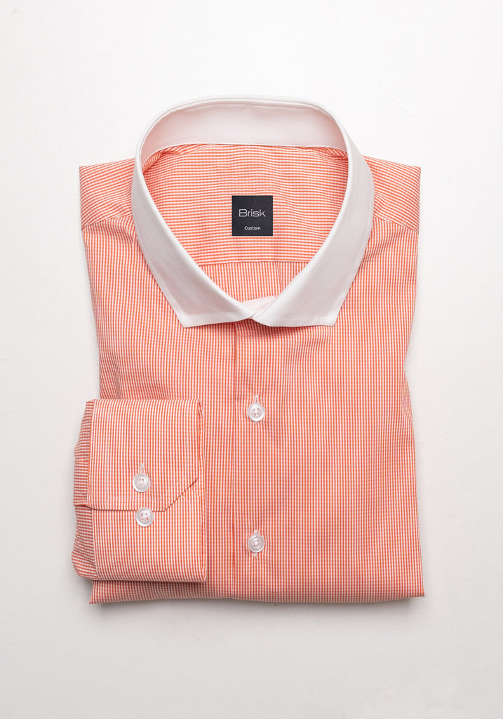 Tangerine Light Weight Mini Gingham Stretch Shirt