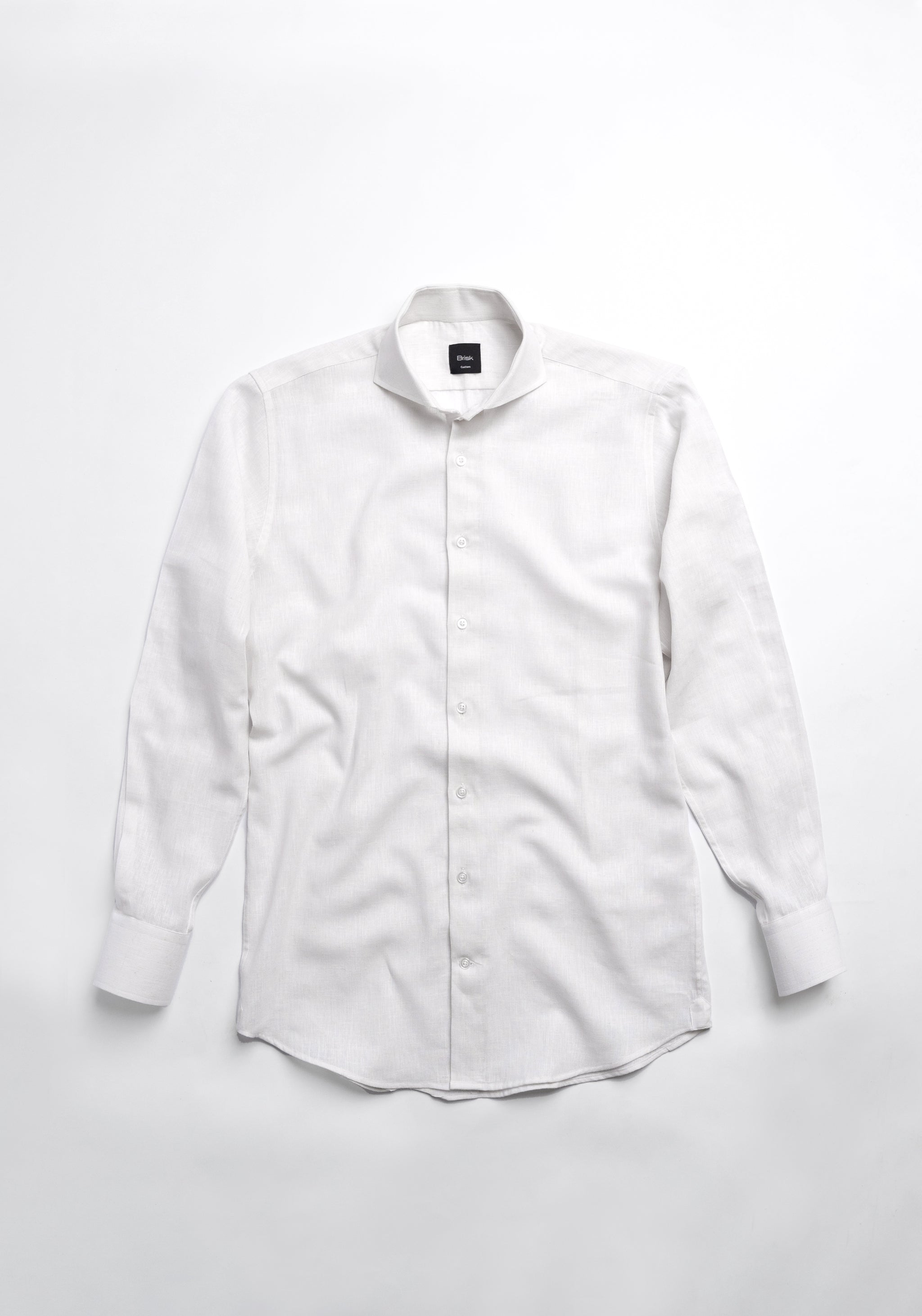 White Cotton-Linen Shirt 15.5 / Modern
