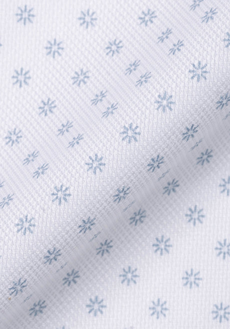 White Dobby Summer Print Stretch